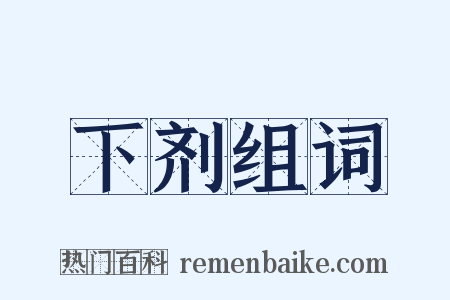 下剂组词是什么意思的图片